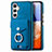Coque Silicone Gel Motif Cuir Housse Etui SD4 pour Samsung Galaxy A14 5G Bleu