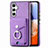 Coque Silicone Gel Motif Cuir Housse Etui SD4 pour Samsung Galaxy A14 5G Violet