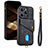 Coque Silicone Gel Motif Cuir Housse Etui SD5 pour Apple iPhone 13 Pro Noir