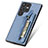 Coque Silicone Gel Motif Cuir Housse Etui SD6 pour Samsung Galaxy S23 Ultra 5G Bleu