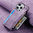 Coque Silicone Gel Motif Cuir Housse Etui SD8 pour Apple iPhone 13 Pro Violet Clair