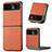 Coque Silicone Gel Motif Cuir Housse Etui SD8 pour Motorola Moto Razr 40 5G Orange
