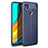 Coque Silicone Gel Motif Cuir Housse Etui WL1 pour Xiaomi Redmi 9 India Bleu