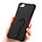 Coque Silicone Gel Souple Couleur Unie avec Support S02 pour Apple iPhone SE3 (2022) Noir Petit