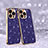 Coque Silicone Housse Etui Gel Bling-Bling AC1 pour Apple iPhone 15 Pro Max Violet