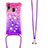 Coque Silicone Housse Etui Gel Bling-Bling avec Laniere Strap S01 pour Samsung Galaxy A40 Petit