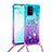 Coque Silicone Housse Etui Gel Bling-Bling avec Laniere Strap S01 pour Samsung Galaxy S10 Lite Bleu Ciel