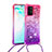 Coque Silicone Housse Etui Gel Bling-Bling avec Laniere Strap S01 pour Samsung Galaxy S10 Lite Rose Rouge