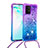 Coque Silicone Housse Etui Gel Bling-Bling avec Laniere Strap S01 pour Samsung Galaxy S10 Lite Violet