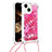 Coque Silicone Housse Etui Gel Bling-Bling avec Laniere Strap S02 pour Apple iPhone 13 Petit