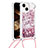 Coque Silicone Housse Etui Gel Bling-Bling avec Laniere Strap S02 pour Apple iPhone 14 Petit