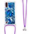 Coque Silicone Housse Etui Gel Bling-Bling avec Laniere Strap S02 pour Samsung Galaxy A01 SM-A015 Bleu