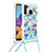 Coque Silicone Housse Etui Gel Bling-Bling avec Laniere Strap S02 pour Samsung Galaxy A21 Petit