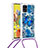 Coque Silicone Housse Etui Gel Bling-Bling avec Laniere Strap S02 pour Samsung Galaxy A51 5G Bleu
