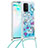 Coque Silicone Housse Etui Gel Bling-Bling avec Laniere Strap S02 pour Samsung Galaxy A91 Petit