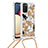 Coque Silicone Housse Etui Gel Bling-Bling avec Laniere Strap S02 pour Samsung Galaxy M02s Or