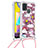 Coque Silicone Housse Etui Gel Bling-Bling avec Laniere Strap S02 pour Samsung Galaxy M31 Prime Edition Rouge
