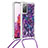 Coque Silicone Housse Etui Gel Bling-Bling avec Laniere Strap S02 pour Samsung Galaxy S20 FE 5G Violet
