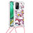 Coque Silicone Housse Etui Gel Bling-Bling avec Laniere Strap S02 pour Xiaomi Mi 10T Pro 5G Rouge