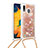 Coque Silicone Housse Etui Gel Bling-Bling avec Laniere Strap S03 pour Samsung Galaxy A30 Petit