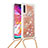 Coque Silicone Housse Etui Gel Bling-Bling avec Laniere Strap S03 pour Samsung Galaxy A70 Petit