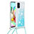 Coque Silicone Housse Etui Gel Bling-Bling avec Laniere Strap S03 pour Samsung Galaxy A71 5G Bleu Ciel