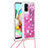 Coque Silicone Housse Etui Gel Bling-Bling avec Laniere Strap S03 pour Samsung Galaxy A71 5G Petit