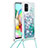 Coque Silicone Housse Etui Gel Bling-Bling avec Laniere Strap S03 pour Samsung Galaxy A71 5G Vert