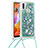 Coque Silicone Housse Etui Gel Bling-Bling avec Laniere Strap S03 pour Samsung Galaxy M11 Vert