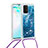 Coque Silicone Housse Etui Gel Bling-Bling avec Laniere Strap S03 pour Samsung Galaxy S10 Lite Bleu