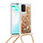 Coque Silicone Housse Etui Gel Bling-Bling avec Laniere Strap S03 pour Samsung Galaxy S10 Lite Or