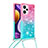 Coque Silicone Housse Etui Gel Bling-Bling avec Laniere Strap YB1 pour Xiaomi Poco F5 5G Rose