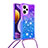 Coque Silicone Housse Etui Gel Bling-Bling avec Laniere Strap YB1 pour Xiaomi Poco F5 5G Violet