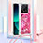 Coque Silicone Housse Etui Gel Bling-Bling avec Laniere Strap YB3 pour Xiaomi Mi 13T 5G Rose Rouge