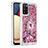 Coque Silicone Housse Etui Gel Bling-Bling avec Support Bague Anneau S01 pour Samsung Galaxy A02s Rouge Petit
