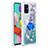 Coque Silicone Housse Etui Gel Bling-Bling avec Support Bague Anneau S01 pour Samsung Galaxy A51 5G Vert