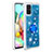 Coque Silicone Housse Etui Gel Bling-Bling avec Support Bague Anneau S01 pour Samsung Galaxy A71 5G Bleu