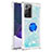 Coque Silicone Housse Etui Gel Bling-Bling avec Support Bague Anneau S01 pour Samsung Galaxy Note 20 Ultra 5G Bleu Ciel