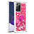 Coque Silicone Housse Etui Gel Bling-Bling avec Support Bague Anneau S01 pour Samsung Galaxy Note 20 Ultra 5G Rose Rouge
