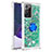 Coque Silicone Housse Etui Gel Bling-Bling avec Support Bague Anneau S01 pour Samsung Galaxy Note 20 Ultra 5G Vert