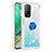 Coque Silicone Housse Etui Gel Bling-Bling avec Support Bague Anneau S01 pour Xiaomi Mi 10T Pro 5G Bleu Ciel