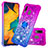 Coque Silicone Housse Etui Gel Bling-Bling avec Support Bague Anneau S02 pour Samsung Galaxy A20 Violet