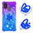 Coque Silicone Housse Etui Gel Bling-Bling avec Support Bague Anneau S02 pour Samsung Galaxy A21s Petit