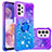 Coque Silicone Housse Etui Gel Bling-Bling avec Support Bague Anneau S02 pour Samsung Galaxy A23 5G Violet