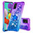 Coque Silicone Housse Etui Gel Bling-Bling avec Support Bague Anneau S02 pour Samsung Galaxy A51 5G Violet