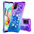 Coque Silicone Housse Etui Gel Bling-Bling avec Support Bague Anneau S02 pour Samsung Galaxy A71 5G Violet