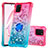 Coque Silicone Housse Etui Gel Bling-Bling avec Support Bague Anneau S02 pour Samsung Galaxy A81 Rose
