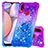 Coque Silicone Housse Etui Gel Bling-Bling avec Support Bague Anneau S02 pour Samsung Galaxy M01s Violet
