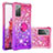 Coque Silicone Housse Etui Gel Bling-Bling avec Support Bague Anneau S02 pour Samsung Galaxy S20 FE 5G Rose Rouge