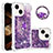 Coque Silicone Housse Etui Gel Bling-Bling avec Support Bague Anneau S03 pour Apple iPhone 14 Plus Violet